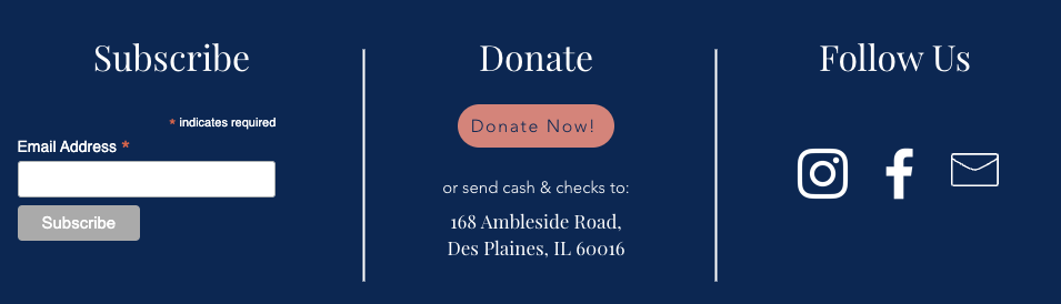 Just One International's CTA box on nonprofit website