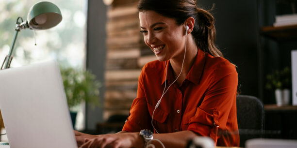 Person using a laptop