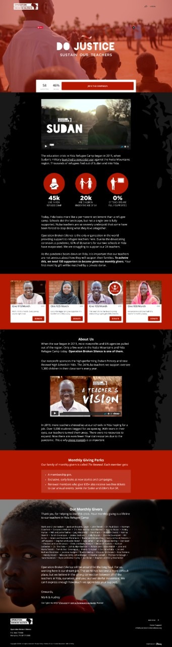 Operation Broken Silence recurring giving campaign