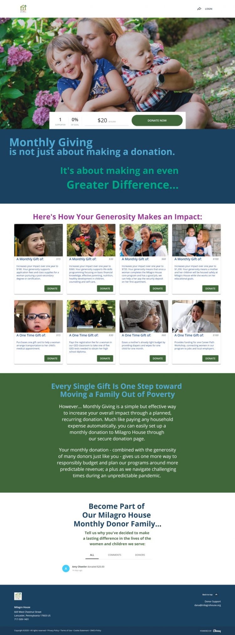 Online Donation Web Page