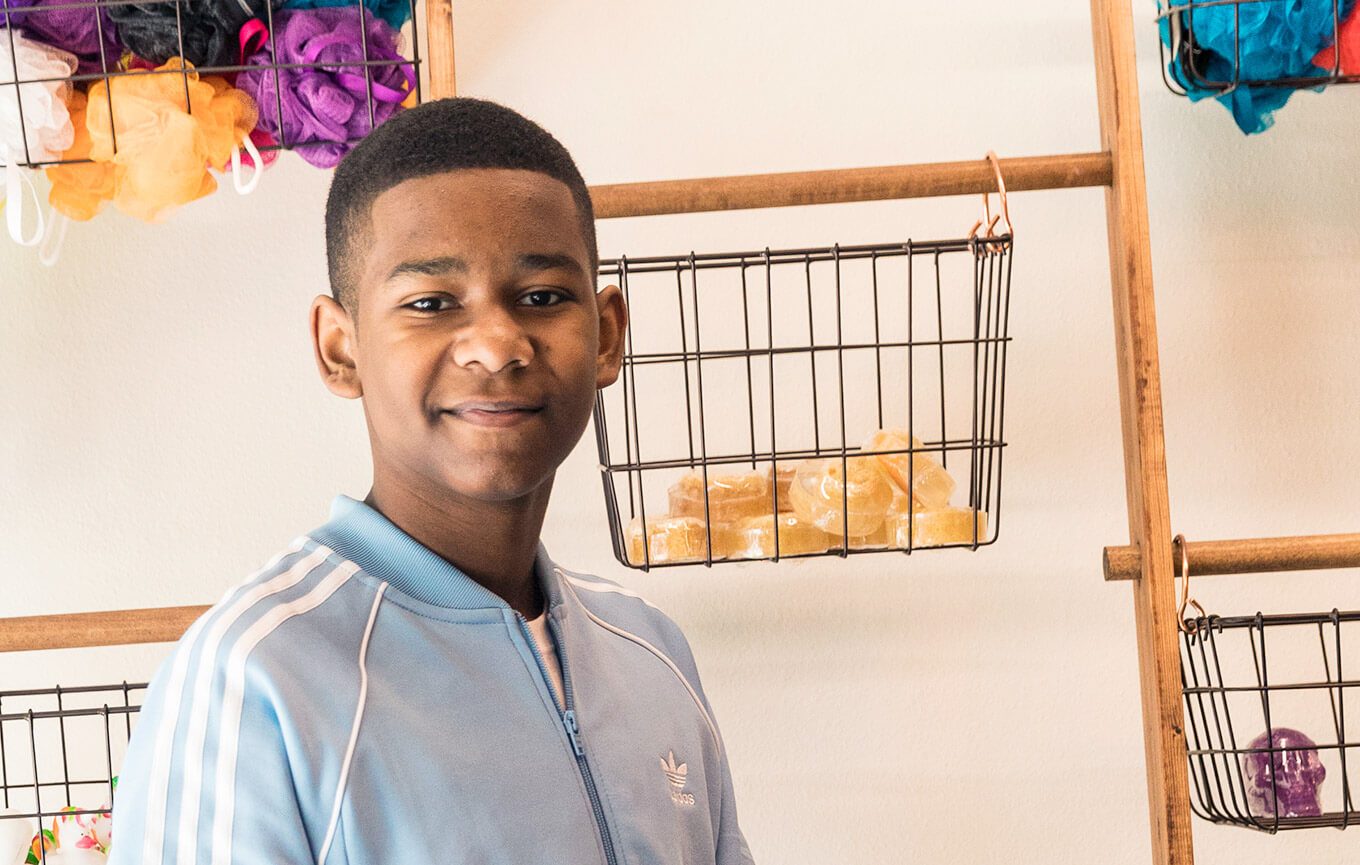 Donavan Smith with his soap