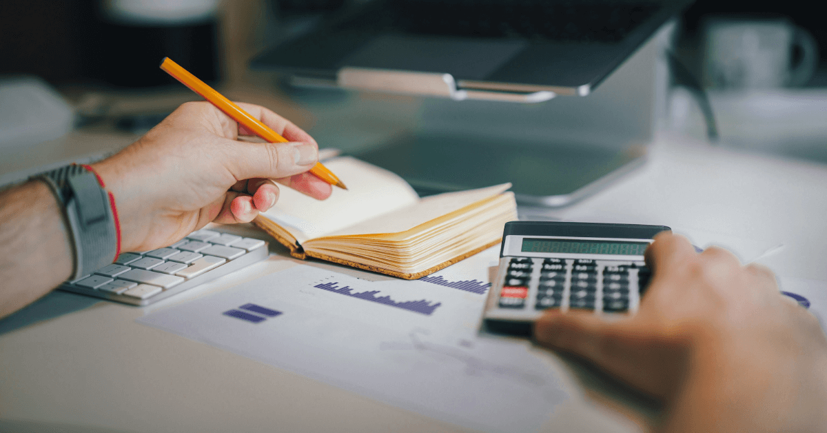 someone doing their taxes