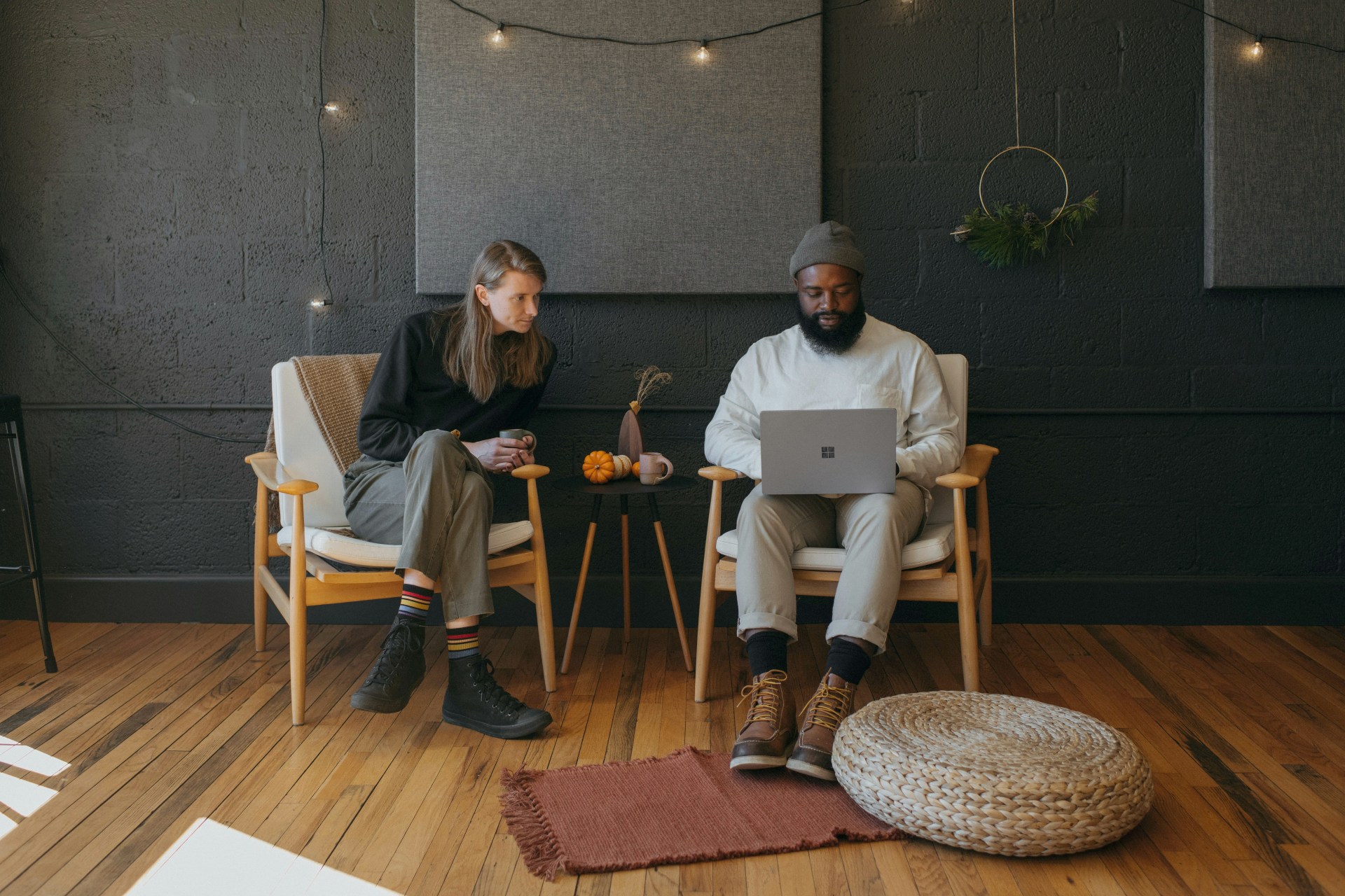 Couple working on a laptop