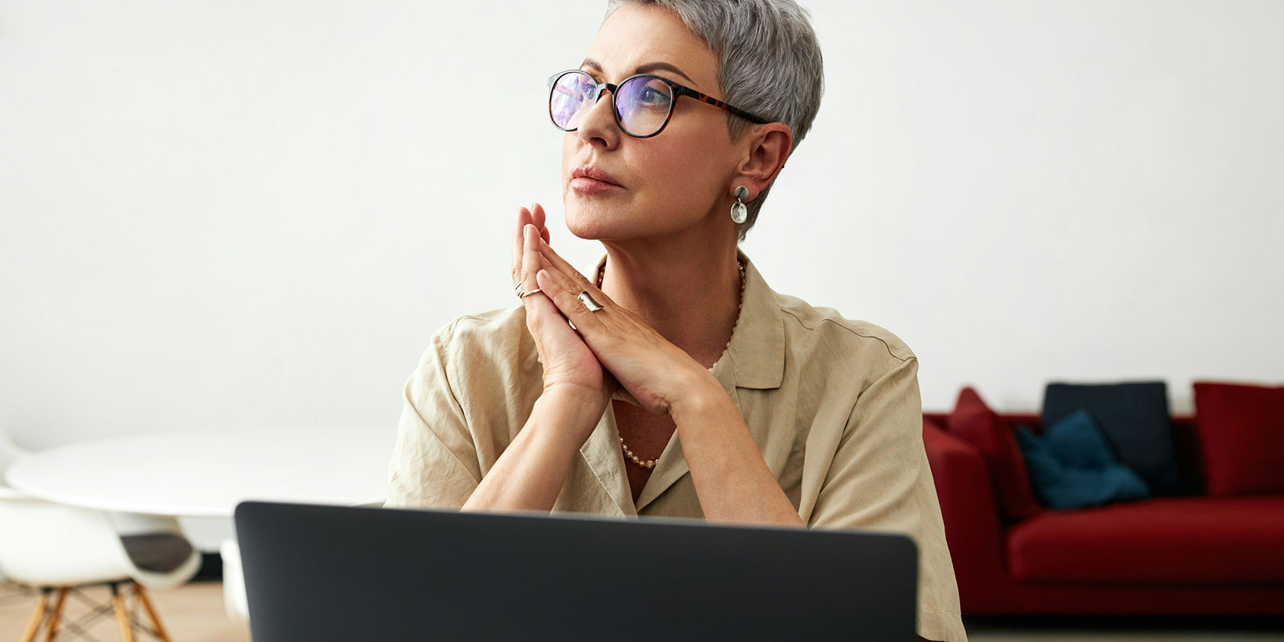 A woman considering her options